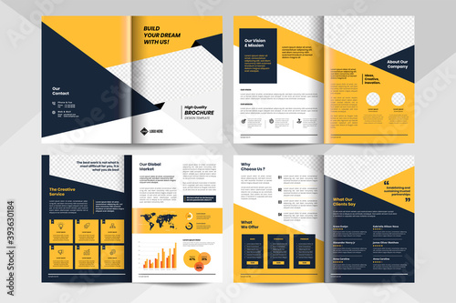 Yellow corporate business brochure template. Corporate business flyer template.
