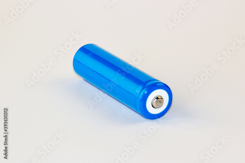 Battery. Blue battery on a white background.