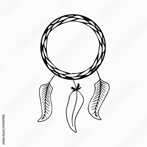 dream catcher poster on white background vector isolated