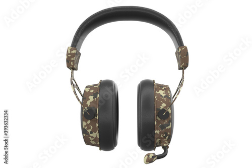 3D rendering of gaming headphones with microphone for cloud gaming and streaming