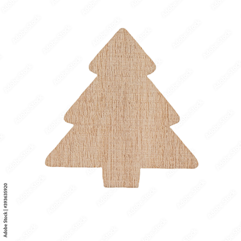 Obraz premium figure of a tree made of wood, on a white background