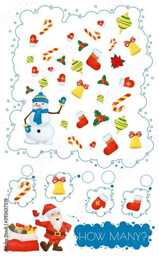 Counting Game for Preschool Children. home schooling. Educational a mathematical game.