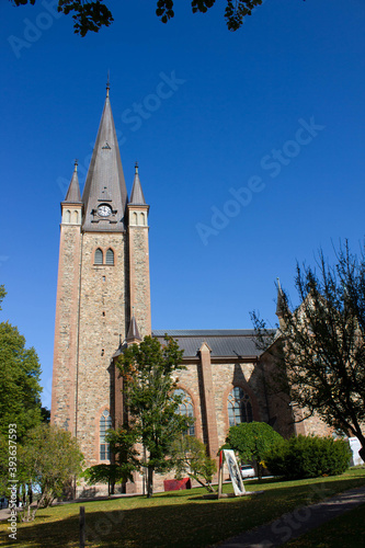 Mariestad church called Mariestads domkyrka lake Vaenern, famous attraction in Sweden, Europe photo