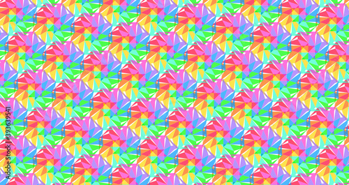 repetitive abstract geometric rainbow pattern-8v1a of the polygon-8v1