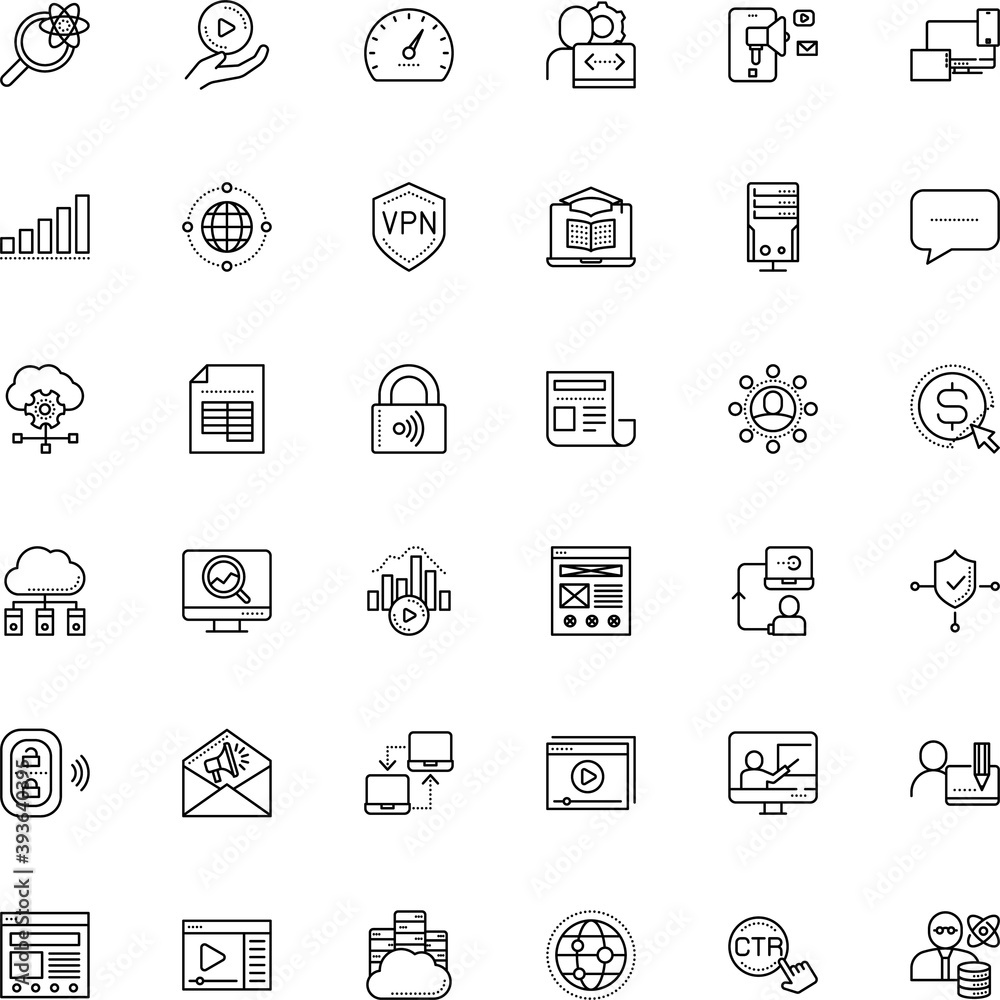 internet vector icon set such as: keyless, sheet, responsive, infographic, ball, laboratory, university, freelancer, sphere, dictionary, link, register, broadcasting, affiliate, useful, car, article