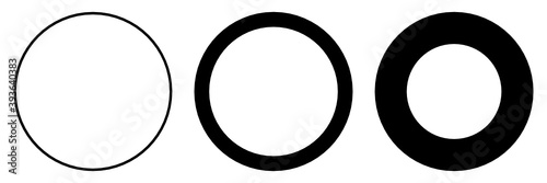 Set of black circle icon. Vector round symbols