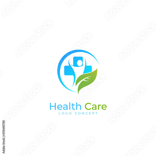 Medical Healthy Organic Care Logo Design Symbol Template Flat Style Vector Illustration