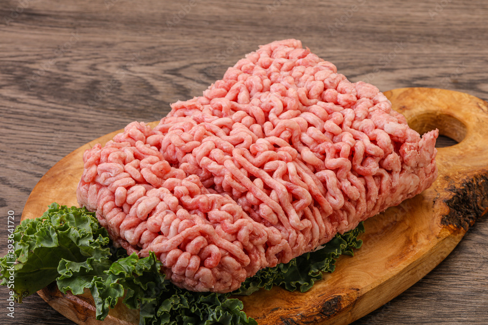 Raw pork minced meat for cooking