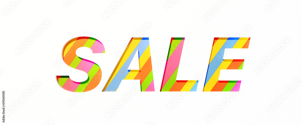 カラフルなSALEの3Dレンダリング