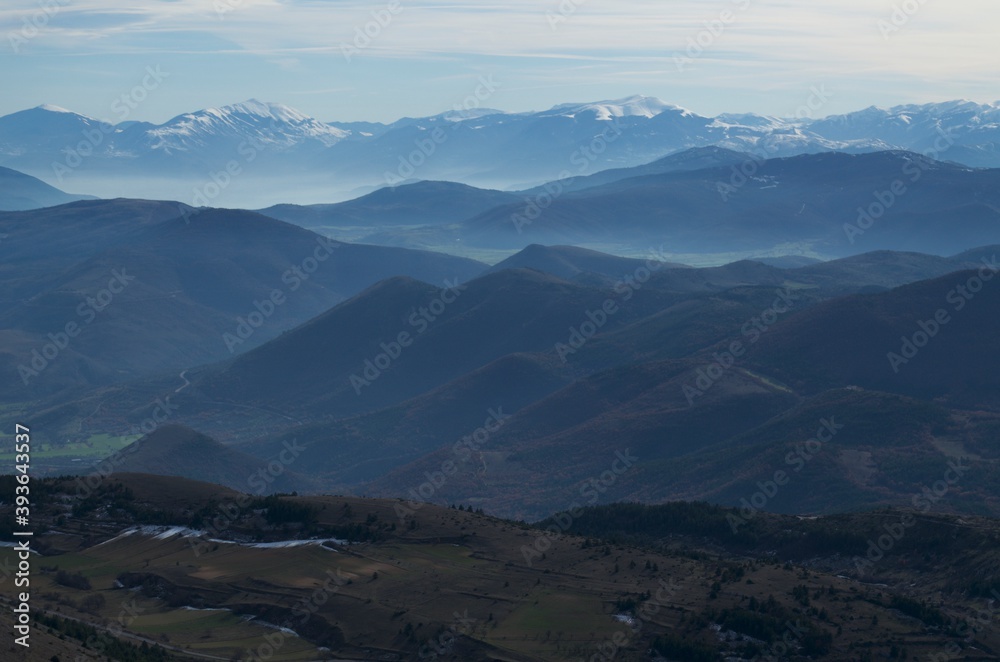 mountains in the morning