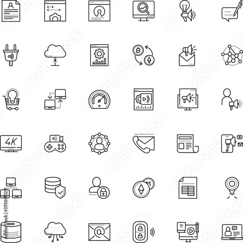 internet vector icon set such as  template  map  gamepad  telephone  broadcast  intelligence  sheet  smart plug  movie  blended learning  measure  electricity  recognition  agreement  padlock  list