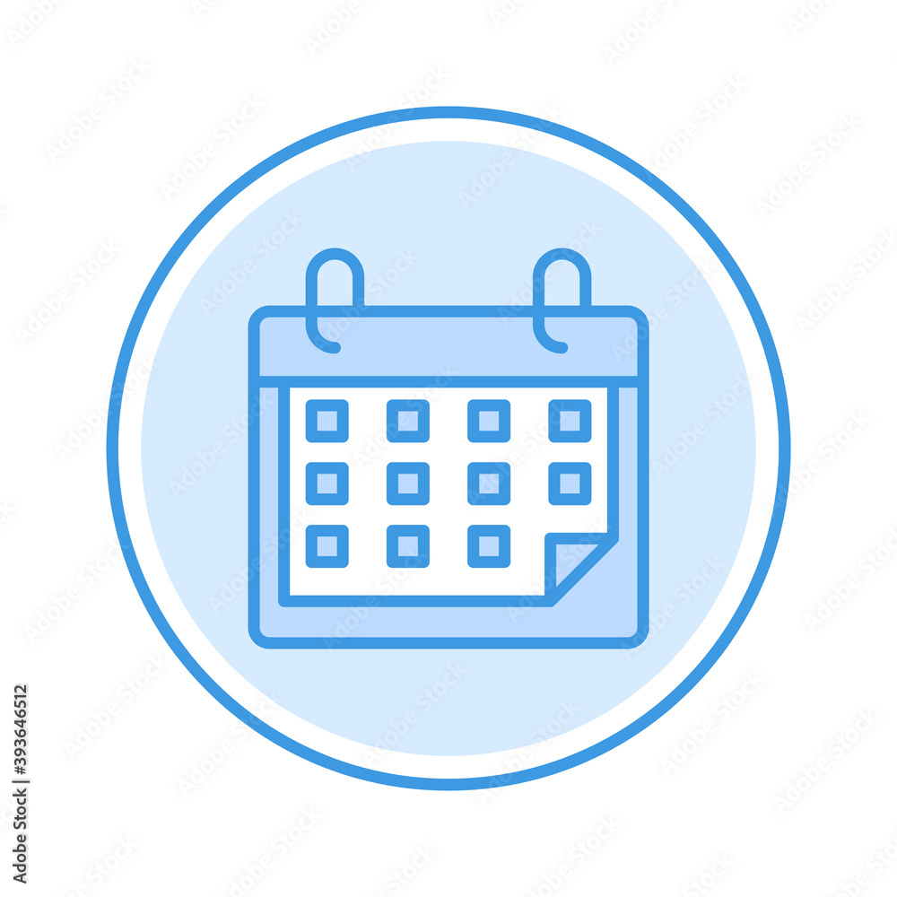 calendar icon vector illustration. calendar icon blue circle design. calendar icon vector illustration. calendar icon blue circle design.