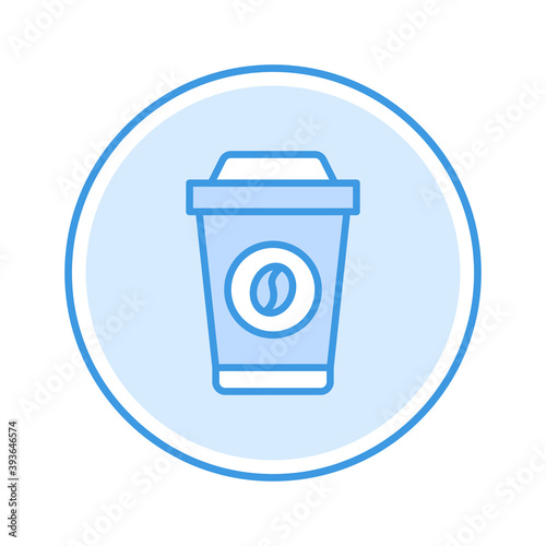 coffee icon vector illustration. coffee icon blue circle design.