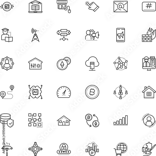 internet vector icon set such as: add, cluster, admin, storage, link, postage, mind, lecture, circle, red, radio, virus, reading, guitar, feed, lite coin, lock, webinar, work, productivity, camera