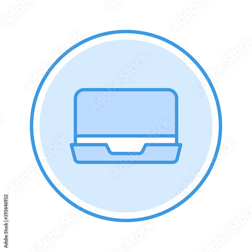 laptop icon vector illustration. laptop icon blue circle design.