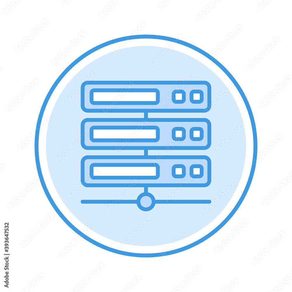 server icon vector illustration. server icon blue circle design. server icon vector illustration. server icon blue circle design.