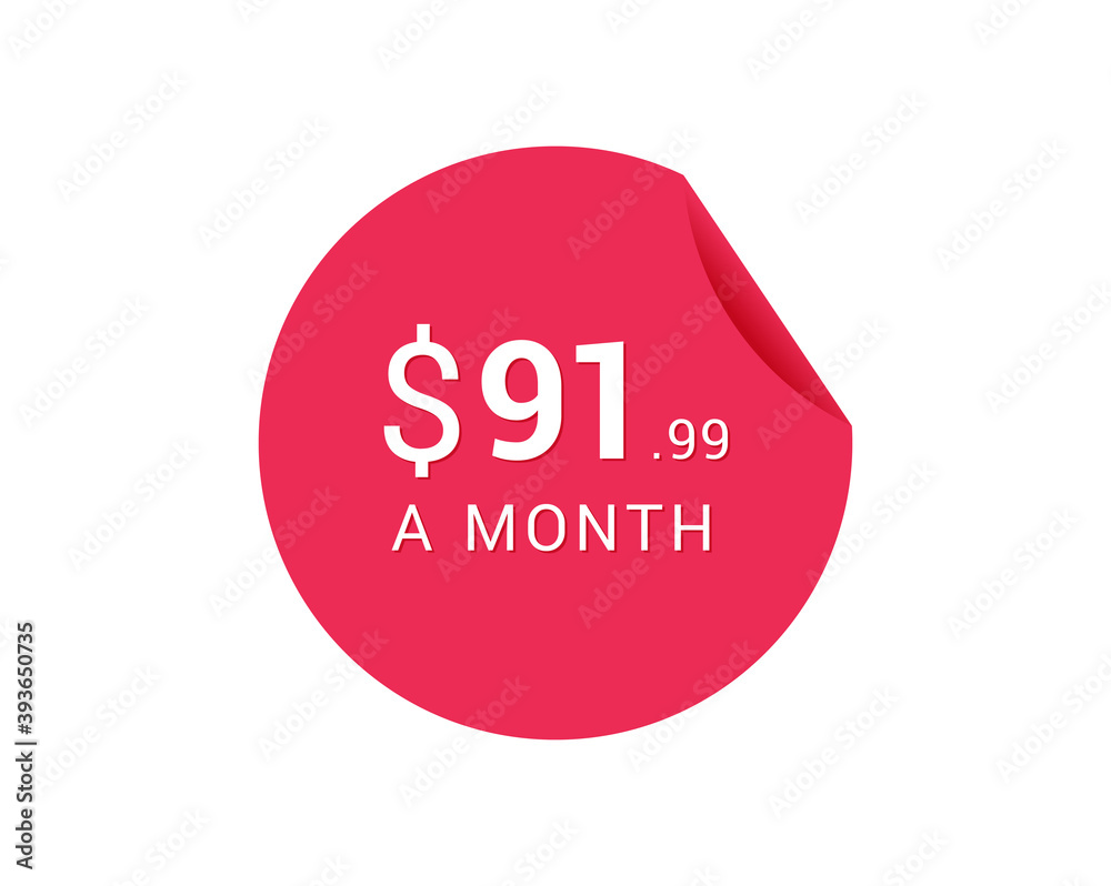 Monthly $91.99 US Dollars icon, $91.99 a Month tag Monthly $91.99 US Dollars icon, $91.99 a Month tag