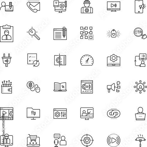 internet vector icon set such as: engagement, storage, cpu, announcement, cinema, contractor, panel, secure, electric, ctr, smart plug, cooking, layout, measure, live, engine, electrical, roasted