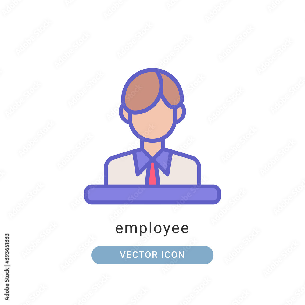 employee icon vector illustration. employee icon lineal color design.