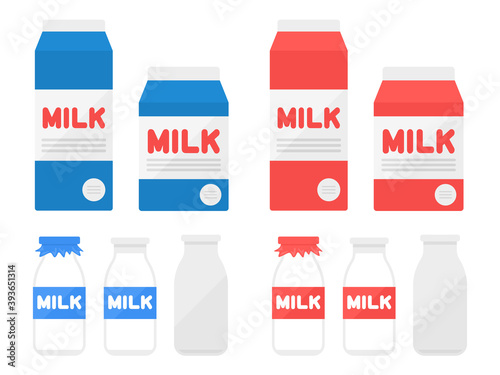 牛乳のイラストセット