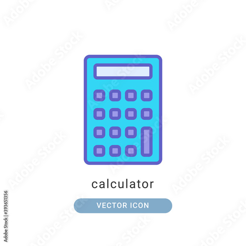 calculator icon vector illustration. calculator icon lineal color design.