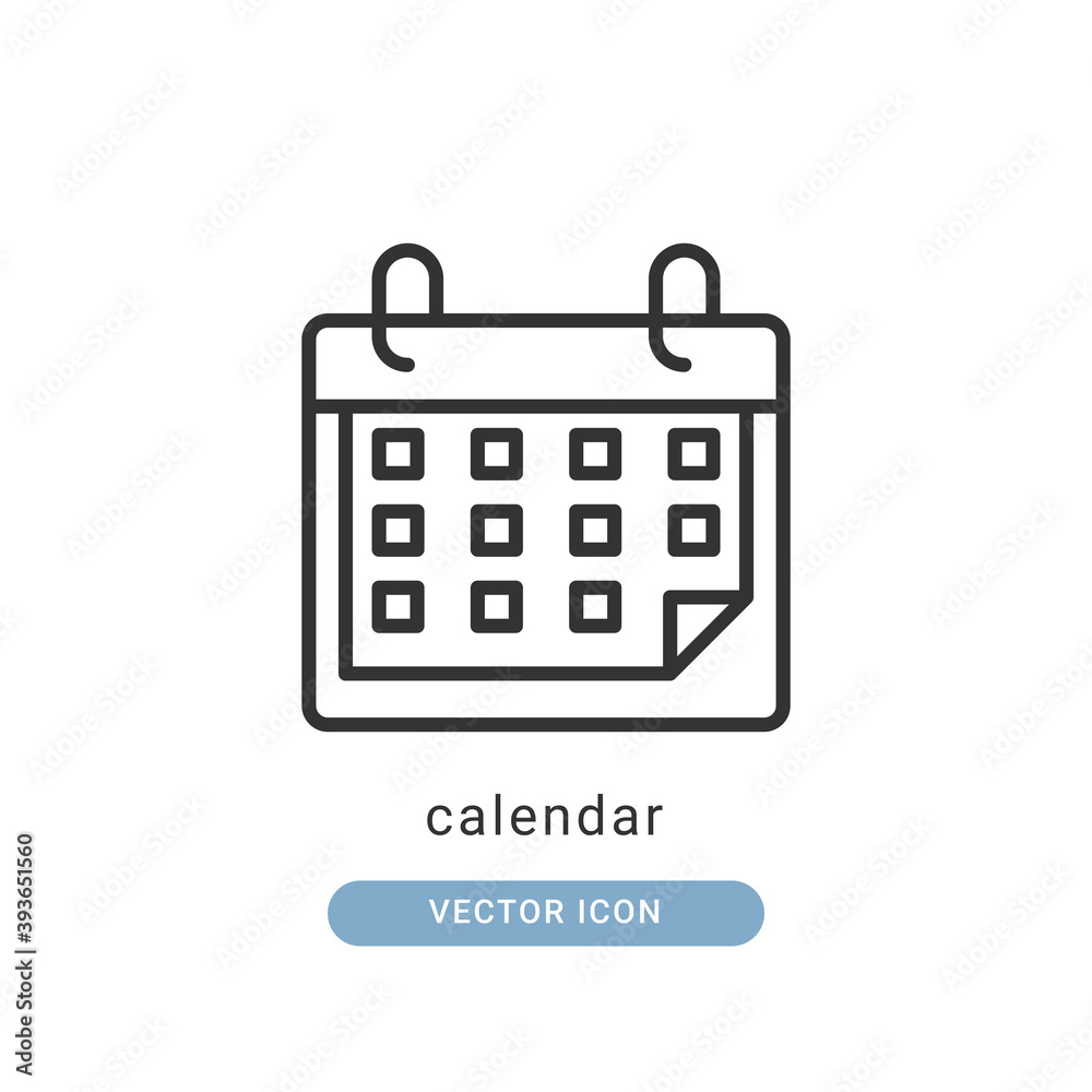 calendar icon vector illustration. calendar icon outline design.