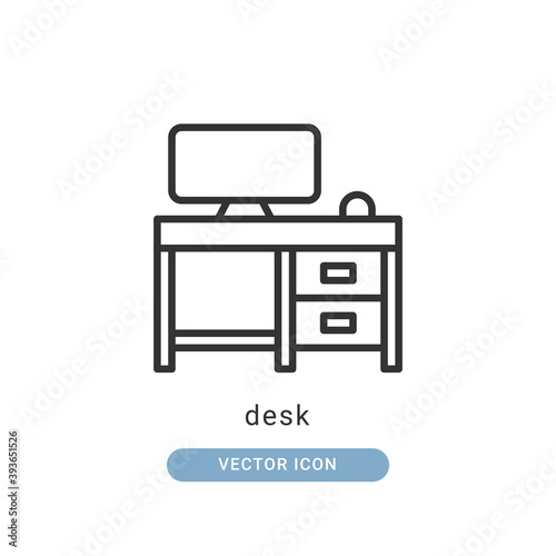 desk icon vector illustration. desk icon outline design.