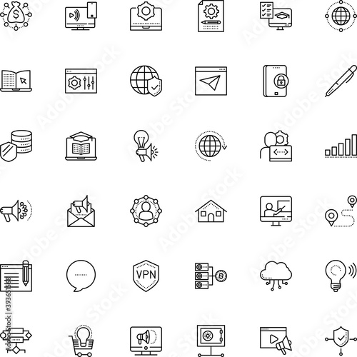 internet vector icon set such as: crypto, consulting, conversation, hand, partner, conference, www, hosting, mockup, smart, electronic, local, e-commerce, multimedia, mark, route, intelligence