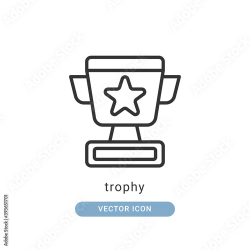 trophy icon vector illustration. trophy icon outline design.