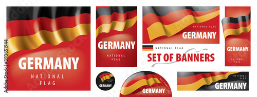 Vector set of banners with the national flag of the Germany