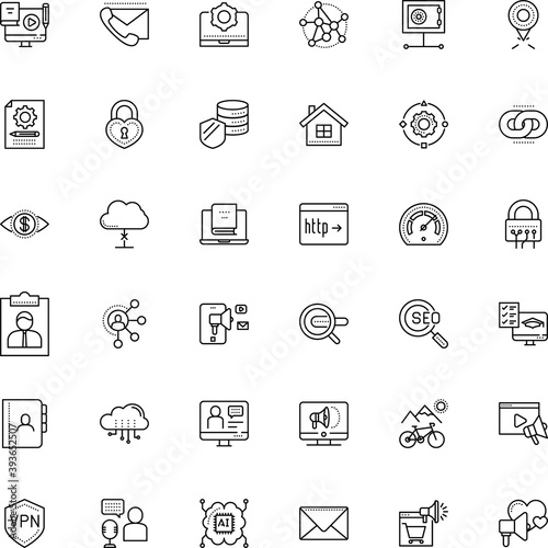 internet vector icon set such as: revenue, announcement, no, keyhole, protocol, interview, mechanism, note, course, secret, blue, correspondence, round, tree, romantic, estate, icons, promo