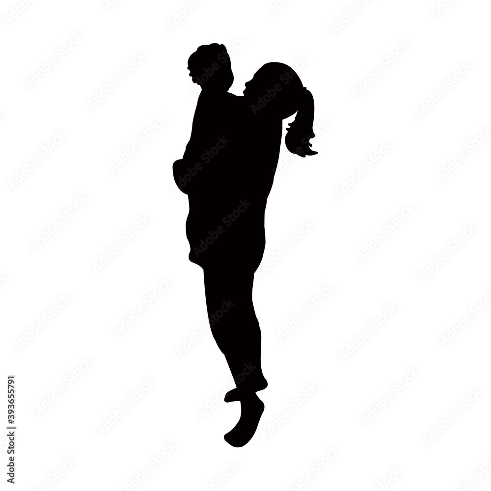 woman and baby body silhouette vector woman and baby body silhouette vector