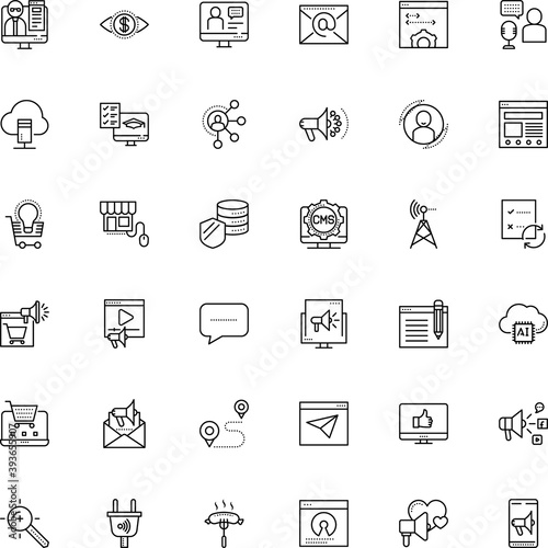 internet vector icon set such as: face, smart plug, person, news, write, meat, collaboration, things, man, upload, work, meal, identity, model, college, window, favorite, keyword, targeting, vote