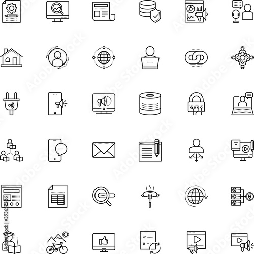 internet vector icon set such as: past, stylish, round, graph, asynchronous learning, pc, socket, thumb, monitoring, estate, manager, link, farm, e-learning, analysis, connect, colourful, headline
