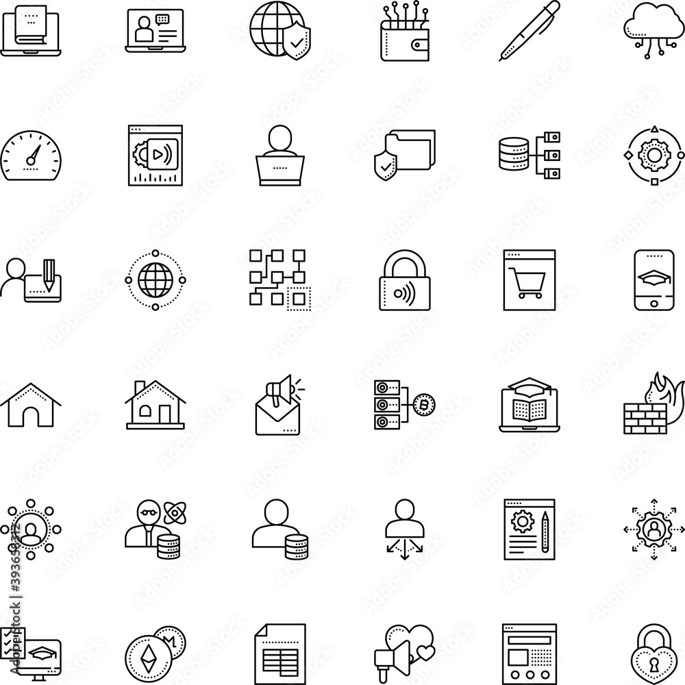 internet vector icon set such as: analyst, farm, cluster, presentation, cup, browser, improvement, outsource, bug, multimedia, metal, data architecture, integration, psychology, list, monitor, add