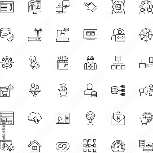 internet vector icon set such as: hyperlink, minimalistic, payment, cpu, luck, electric, notebook, finger, analysis, meter, gateway, direction, place, brain, road, coding, gamble, gauge, wifi, mind © Kirill