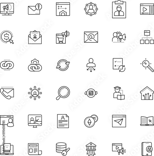 internet vector icon set such as: filled, building, e-book, repeat, cv, online promotion, lite coin, type, encryption, attack, rotation, wealth, event, frame, crypto, pathway, glass, www, threat