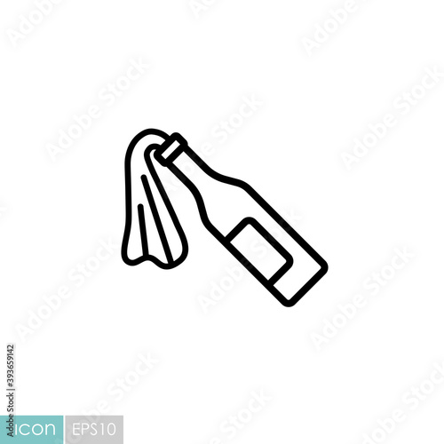 Molotov cocktail flat vector icon