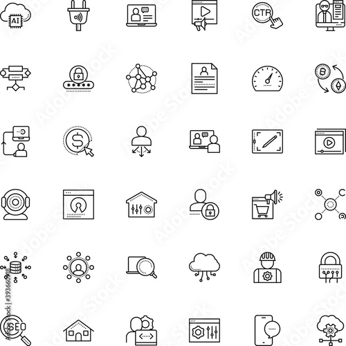 internet vector icon set such as: young, programmer, cost, cyber, research, private, process, contract, desk, hub, teach, stream, license, ctr, model, behaviour, idea, paint, computer-based training