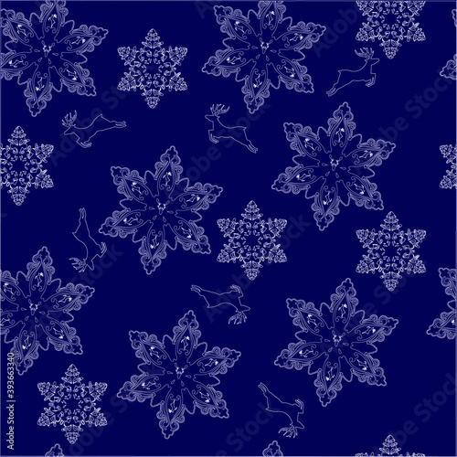 New Year's pattern. Christmas. Deer