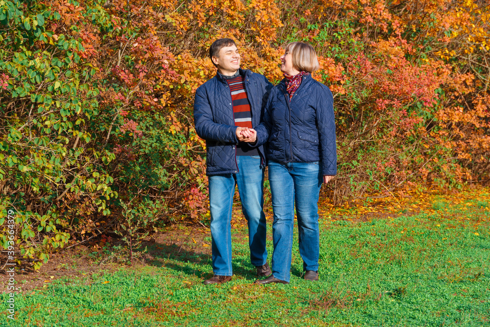 couple walking in autumn city park, happy people together, beautiful nature with colorful leaves couple walking in autumn city park, happy people together, beautiful nature with colorful leaves
