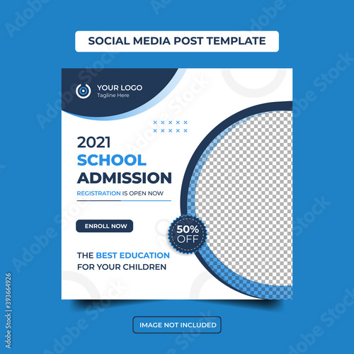 School admission social media Template  post Corporate  banner. Kids back to school square Business flyer poster layout ads.