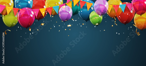 Print op canvas Abstract Holiday Background with Balloons