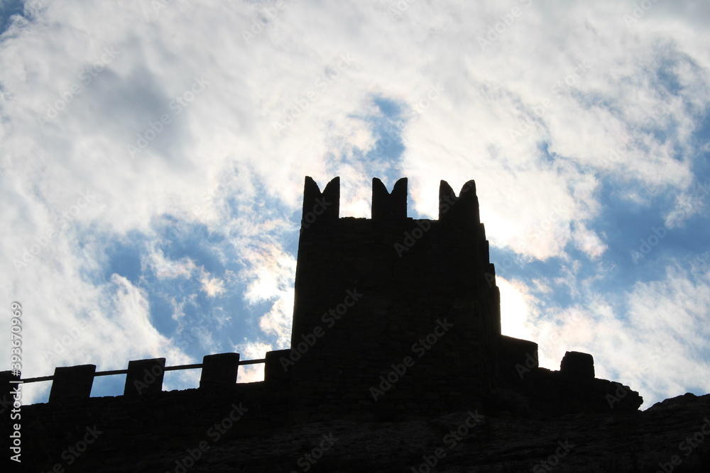 Obraz premium Genoese fortress with battlements Crimean pike perch