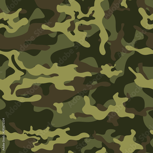  Green camouflage military pattern seamless background on textiles