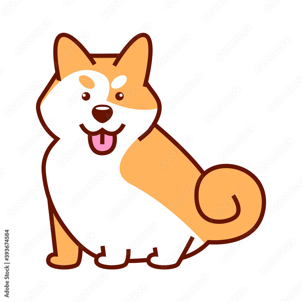 Fototapeta premium Shiba inu vector illustration
