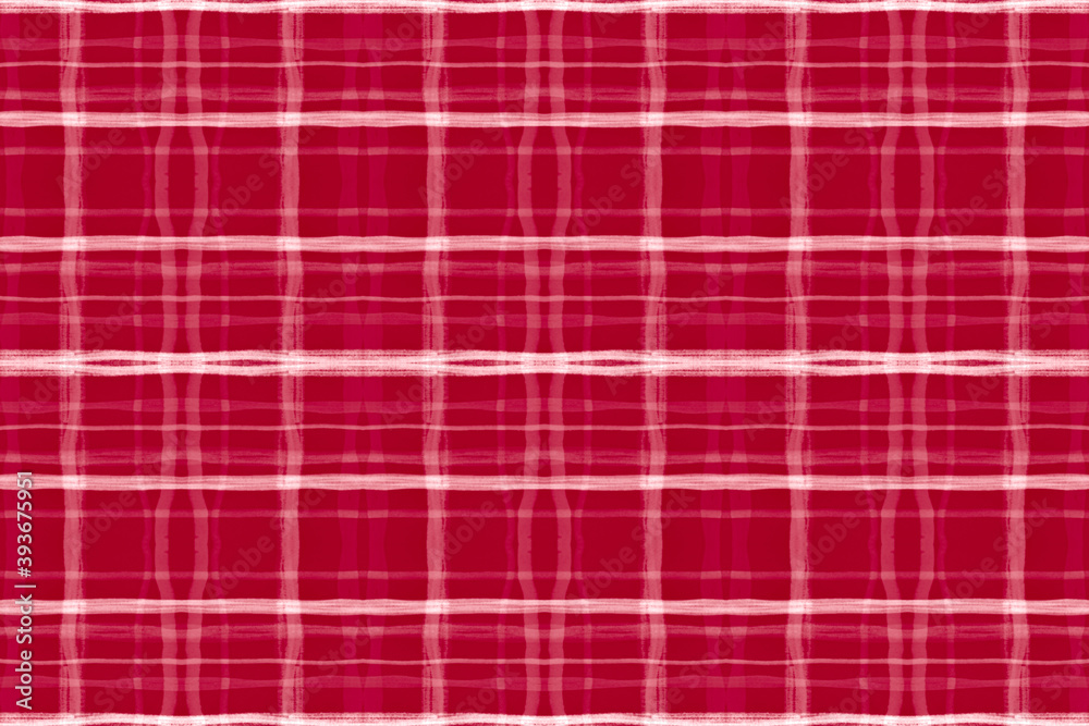 White and Red Christmas Plaid. Seamless Gingham 