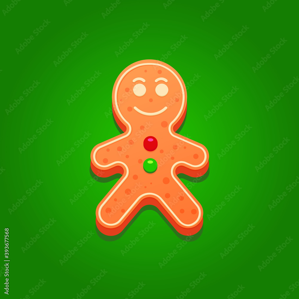 gingerbread on a green background. new year vector illustration gingerbread on a green background. new year vector illustration