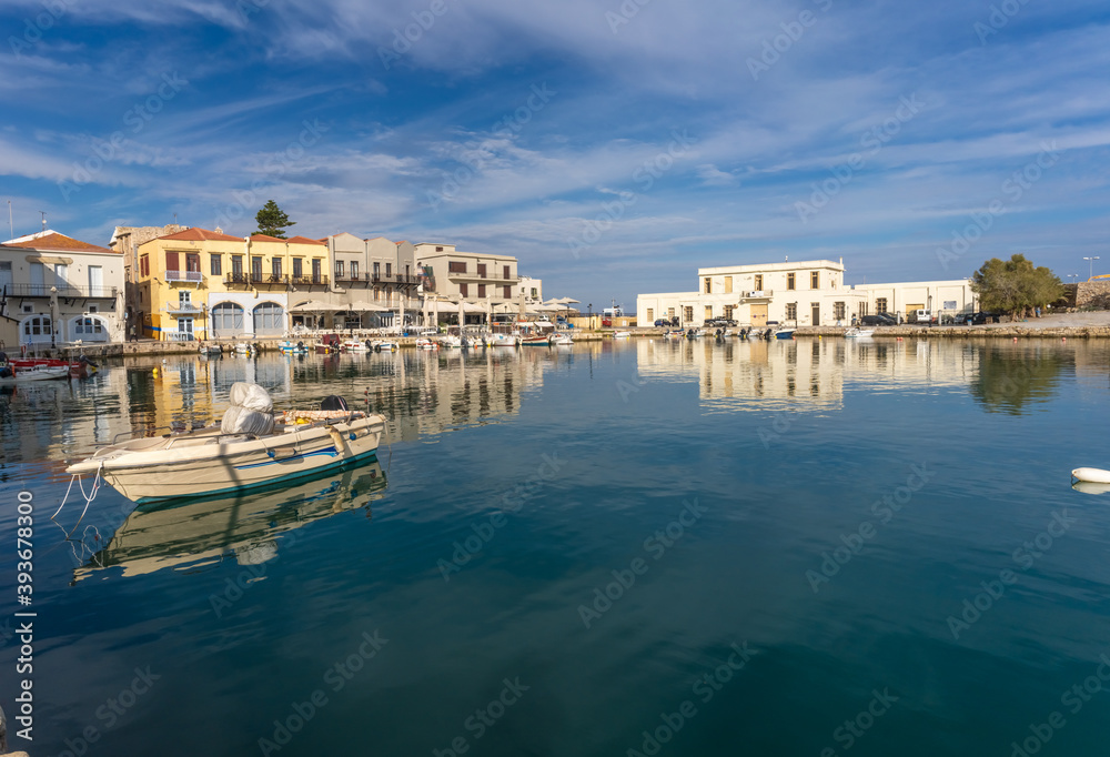 The charm of the old Venetian Harbor of Rethymno (also Rethimno, Rethymnon, and Rhithymnos), a historical town on the north coast of Crete, Greece