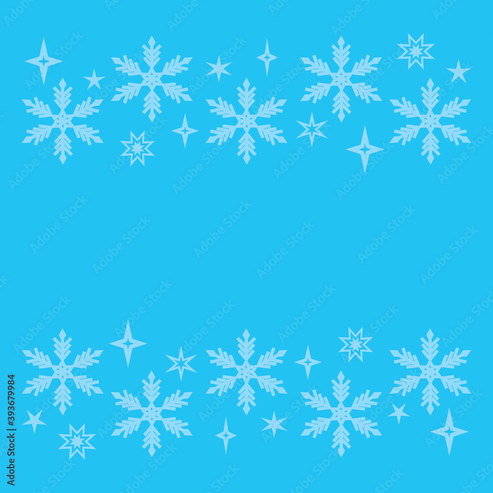 Christmas background with snowflakes, decorative border, flat design, vector template. Christmas background with snowflakes, decorative border, flat design, vector template.